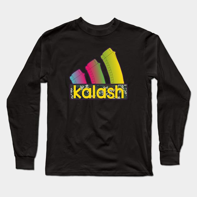 Colorful Kalash three AK assault rifle magazines Long Sleeve T-Shirt by FAawRay